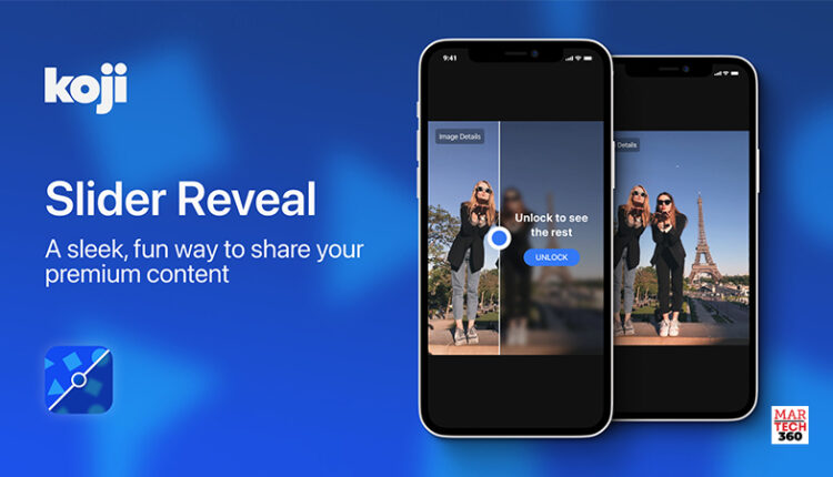 Creator Economy Platform Koji Announces "Slider Reveal" App
