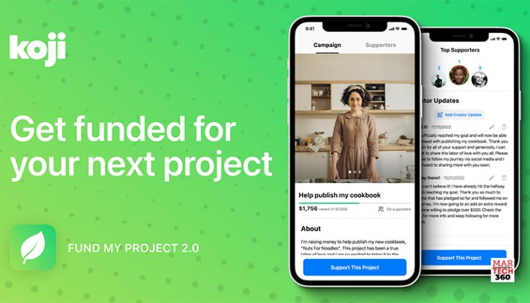 Creator Economy Platform Koji Announces Fund My Project 2.0